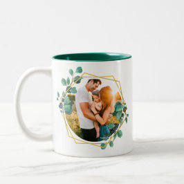 Caneca De Café Em Dois Tons Foto Floral Floral Dupla Coffee Mug