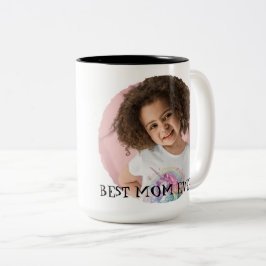 Caneca De Café Em Dois Tons Foto Melhor Mãe de Todos os Tempos