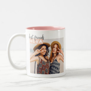 Caneca De Café Em Dois Tons Foto personalizada BFF 4EVA