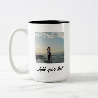 Caneca De Café Em Dois Tons foto personalizada Casamento 