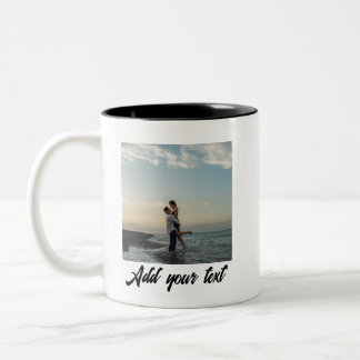 Caneca De Café Em Dois Tons foto personalizada Casamento