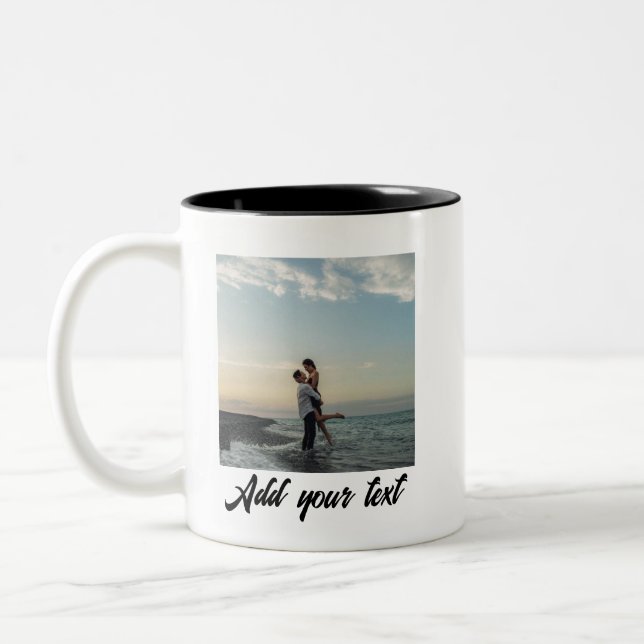 Caneca De Café Em Dois Tons foto personalizada Casamento  (Esquerda)