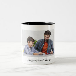 Caneca De Café Em Dois Tons Foto personalizada com texto personalizado