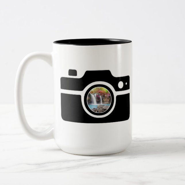 Caneca De Café Em Dois Tons Foto personalizada da câmera (Esquerda)