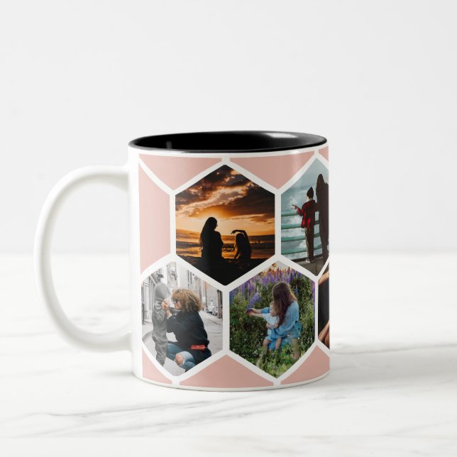 Caneca De Café Em Dois Tons Foto personalizada da família Honeycomb 9 Picture  (Esquerda)