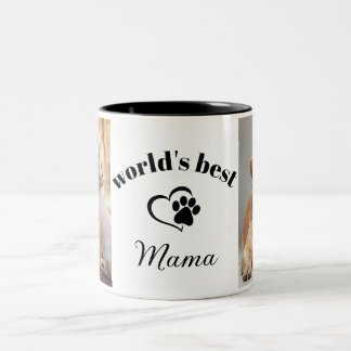 Caneca De Café Em Dois Tons Foto personalizada da melhor mãe moderna Na moda d