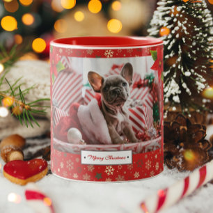 Caneca De Café Em Dois Tons Foto personalizada de feriados de Natal