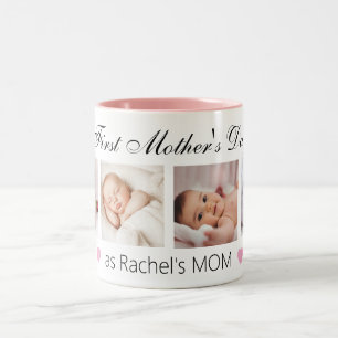 Caneca De Café Em Dois Tons Foto personalizada do primeiro Dia de as mães