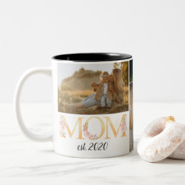 Caneca De Café Em Dois Tons Foto personalizada Mãe Floral Mug