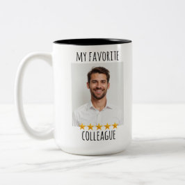 Caneca De Café Em Dois Tons Foto personalizada - Meu colega favorito - estrela