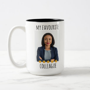 Caneca De Café Em Dois Tons Foto personalizada - Meu colega favorito - estrela