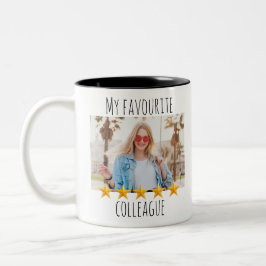 Caneca De Café Em Dois Tons Foto personalizada - Meu colega favorito - estrela