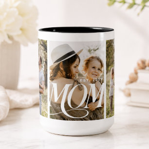 Caneca De Café Em Dois Tons Foto Personalizada para Mãe