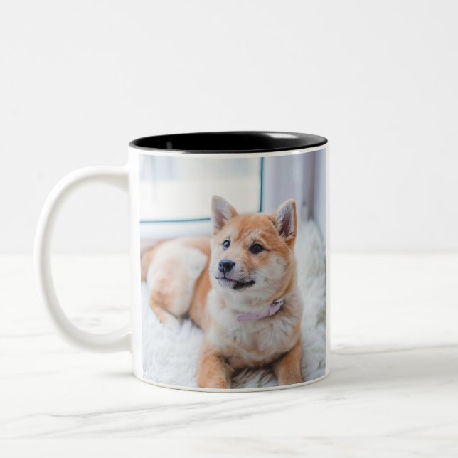 Caneca De Café Em Dois Tons Foto personalizada personalizada de lado duplo per (Esquerda)