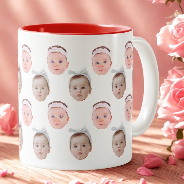 Caneca De Café Em Dois Tons Foto personalizada, personalizada, Pai Mãe (Criador carregado)