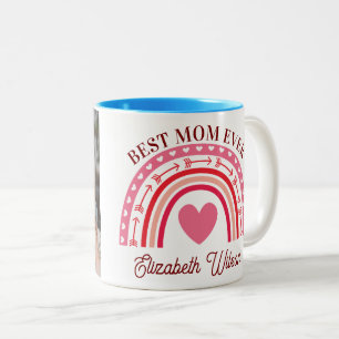 Caneca De Café Em Dois Tons Foto Personalizada Presente do Dia das Mães Coraçã