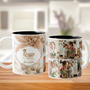 Caneca De Café Em Dois Tons Foto personalizada Rainha da Mãe da cozinha