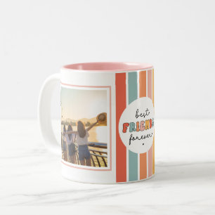Caneca De Café Em Dois Tons Foto Personalizada Retroativa dos Melhores Amigos 