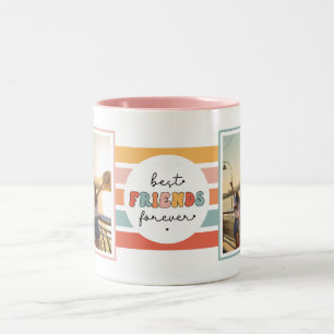 Caneca De Café Em Dois Tons Foto Personalizada Retroativa dos Melhores Amigos