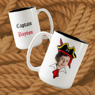 Caneca De Café Em Dois Tons Foto pirata personalizável Booth Mug