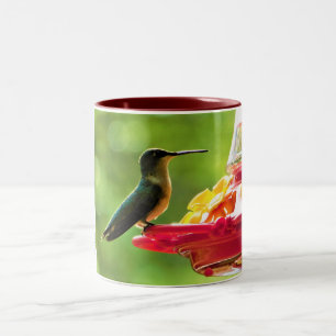Caneca De Café Em Dois Tons Fotografia de aves de 11 oz com cunha de rubi