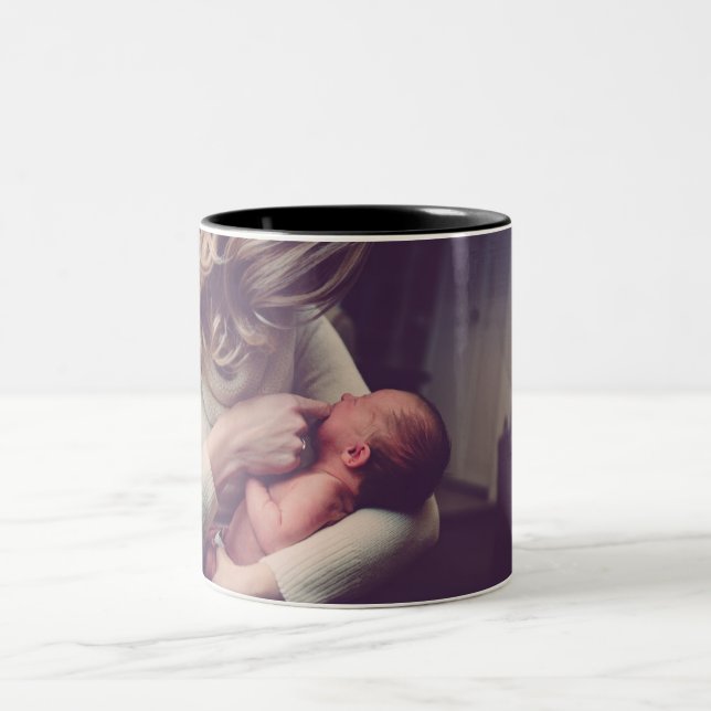 Caneca De Café Em Dois Tons Fotografia Personalizada Crie a sua (Centro)