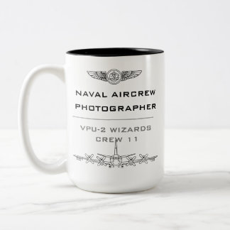 Caneca De Café Em Dois Tons Fotógrafo-Esquadrão-P-3 #1 De Tripulação De Marinh