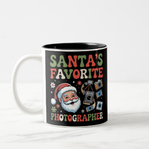 Caneca De Café Em Dois Tons Fotógrafo Favorito do Papai Noel Presente de Natal