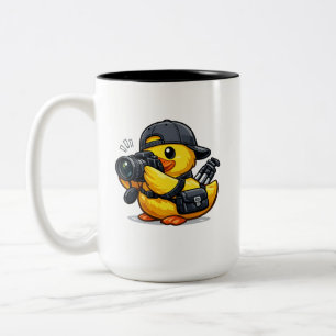 Caneca De Café Em Dois Tons Fotógrafo Pato de Borracha