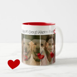 Caneca De Café Em Dois Tons Fotos dos 3 Corações da Melhor Mãe de Cachorro