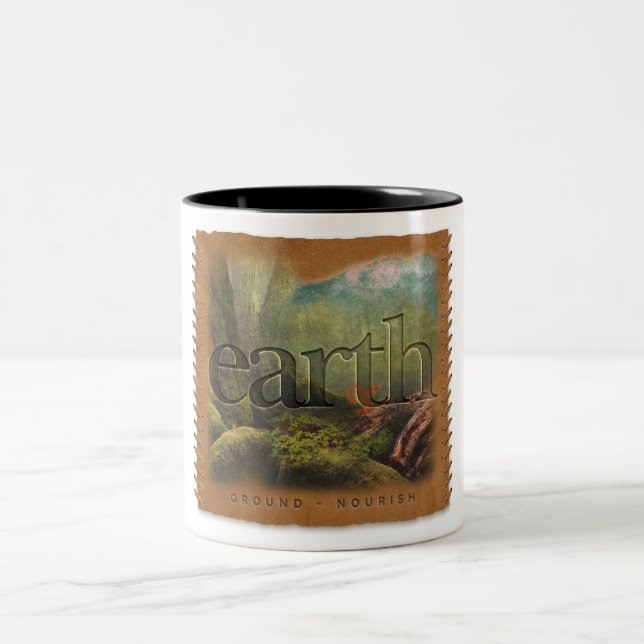 Caneca De Café Em Dois Tons Four Elements - Earth - Coffee Mug (Centro)