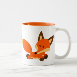 Caneca De Café Em Dois Tons Fox Mug, Cartoon De Frota Cura