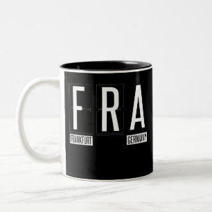 Caneca De Café Em Dois Tons FRA - aeroporto de Francoforte - código do