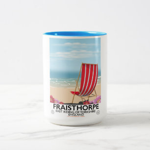 Caneca De Café Em Dois Tons Fraisthorpe East Riding de Yorkshire, Inglaterra.