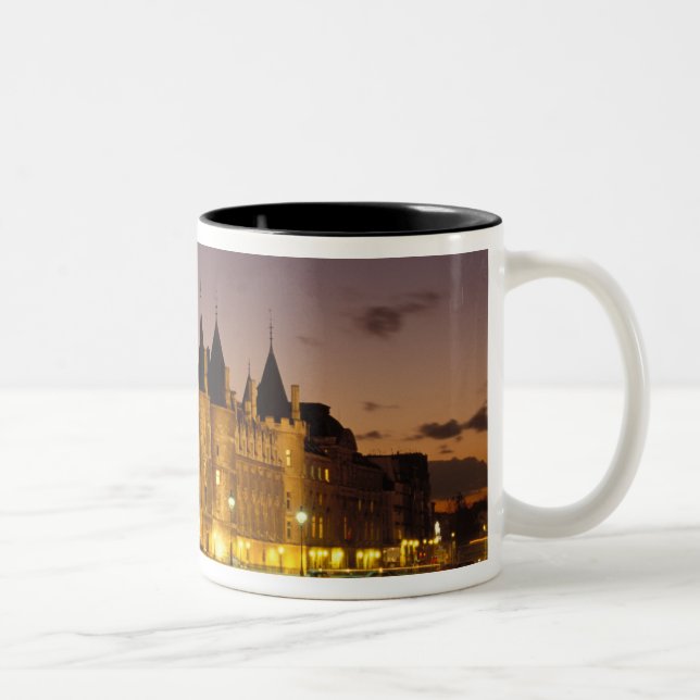 Caneca De Café Em Dois Tons França, Paris, Conciergerie e rio Sena em (Direita)