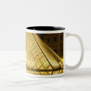 Caneca De Café Em Dois Tons França, Paris, Museu do Louvre, Noturno