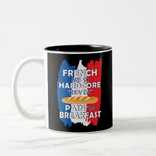 Caneca De Café Em Dois Tons Franceses São Tão Duros Que Comem Dor Para O Café