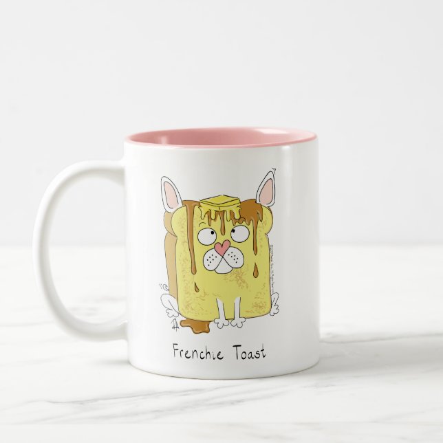 Caneca De Café Em Dois Tons Franchie Toast French Buldogue Coffee Mug (Esquerda)