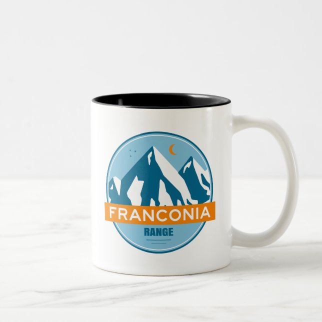 Caneca De Café Em Dois Tons Franconia Range New Hampshire Stars Moon (Direita)