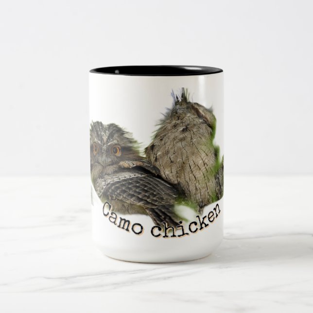 Caneca De Café Em Dois Tons Frango camuflado (Centro)