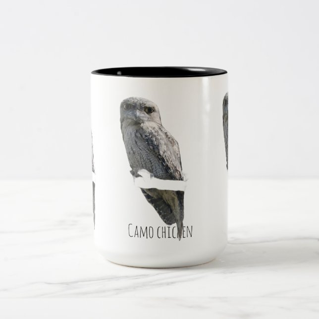 Caneca De Café Em Dois Tons Frango camuflado (Centro)