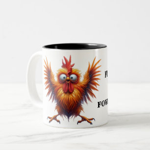 Caneca De Café Em Dois Tons Frango Engraçado Sarcasmo