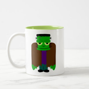 Caneca De Café Em Dois Tons Frankenmonster Halloween se veste