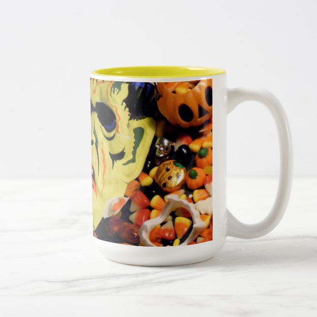 Caneca De Café Em Dois Tons Frankenstein mask candy (Direita)