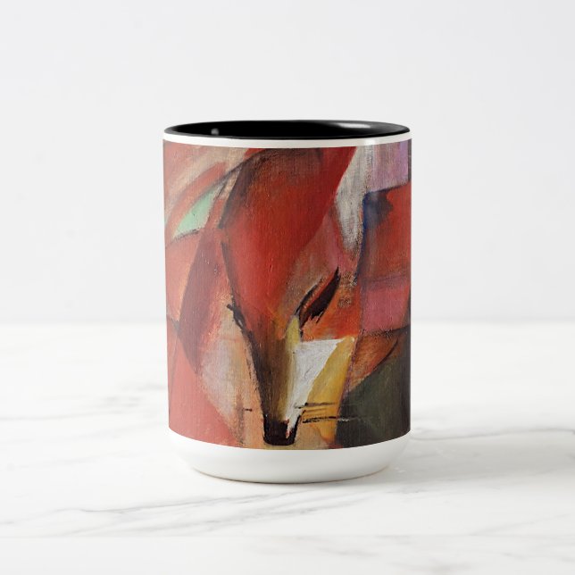 Caneca De Café Em Dois Tons Franz Marc - The Foxes, 1913 (Centro)