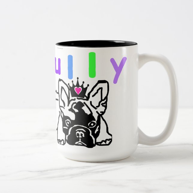 Caneca De Café Em Dois Tons Französische Bulldogge Krone French Bulldog (Direita)