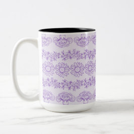 Caneca De Café Em Dois Tons Frasco Botânico Elegante