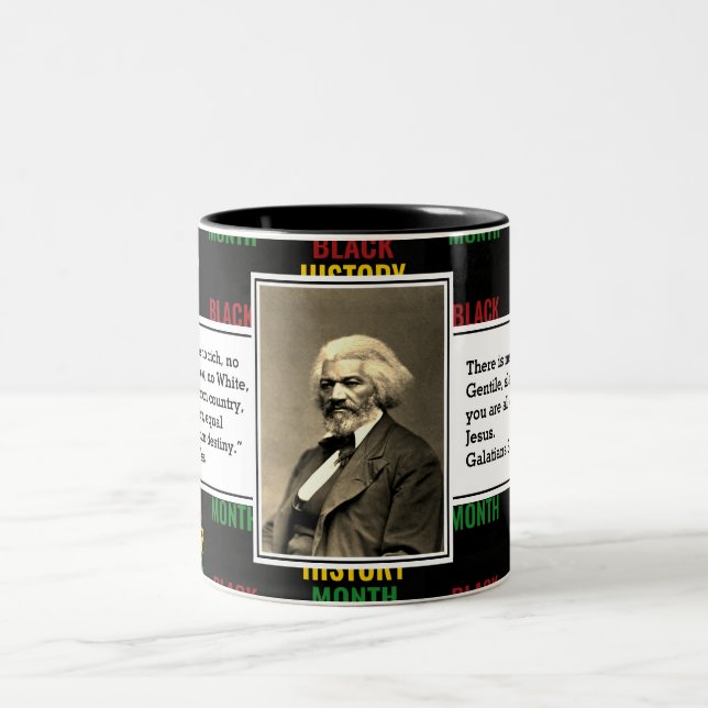 Caneca De Café Em Dois Tons FREDERICK DOUGLASS | Escritura de citação do Black (Centro)