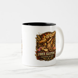 Caneca De Café Em Dois Tons Free Gluten! Funny Bread Lover Coffee Mug