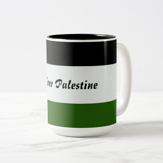 Caneca De Café Em Dois Tons Free Palestine Mug (Frente Esquerda)